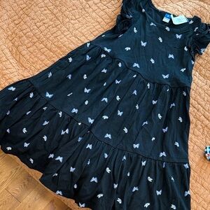 Old Navy Black Dress with Butterfly Pattern